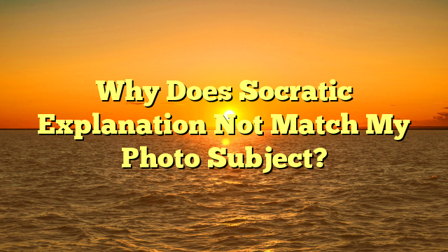 Why Does Socratic Explanation Not Match My Photo Subject?